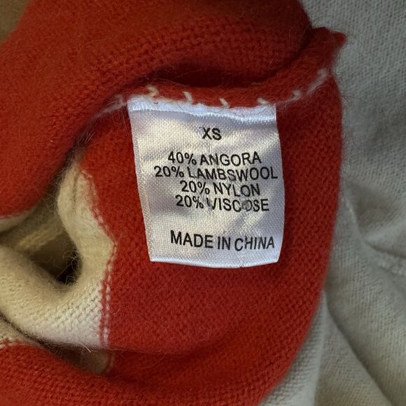 Frances Valentine Sweater Womens Size XS Spencer Crewneck XO Oatmeal Orange - Picture 12 of 16